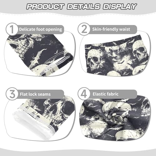 Girls Leggings Halloween Skull Bat Retro Soft Toddler Leggings for Girls Kids Pants Size 4T-10T3