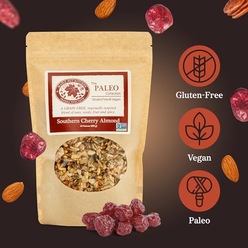 Image of Maple Nut Kitchen Southern Cherry Almond Granola 10 oz - Paleo Grain Free Nut Granola with Tart Cherries, Coconut & Seeds - No Sugar Added, Oat Free, Gluten-Free, Vegan, High Protein, Low Carb Cereal