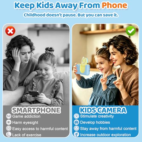 Image of Makolle Camera for Kids, Toddler Volging Cameras Age 3-8 Christmas Birthday Gifts for Boys and Girls 3-12 Year Old Boys Digital Camcorder for Video Portable Kids Selfie Camera with SD Card Blue