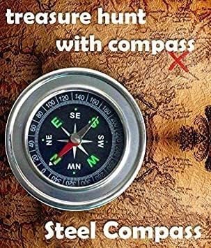 kreni Directional Magnetic Compass Stainless Steel Multifunctional Classic Design 75mm for Hiking Camping Outdoor Equipment Teaching Supplies 7.5X 7.5X1.2 Cm 2