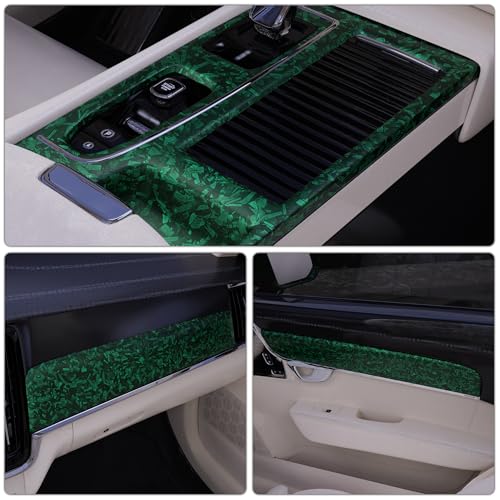 Image of Lypumso Forged Carbon Fiber Vinyl Wrap, Matte Green Vinyl Film Roll with Bubble Free Air Release Technology, Premium Self Adhesive Automotive DIY Sticker for Car Interior Exterior (1ft x 5ft)