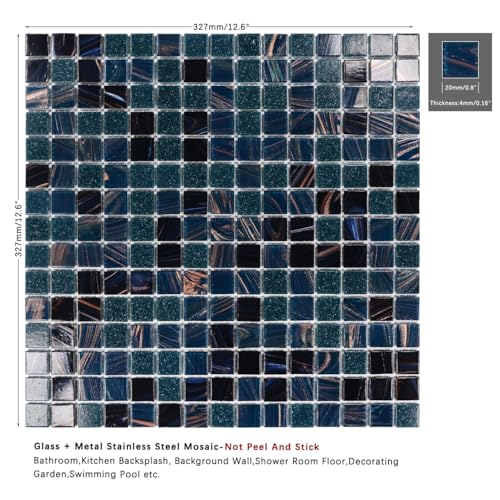 Review de Mosaico azul para baño los 10 mejores. 20 Imagen adicional