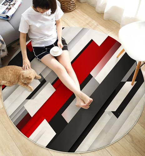 Moquette de sol décoratif rond moderne motif géométrique