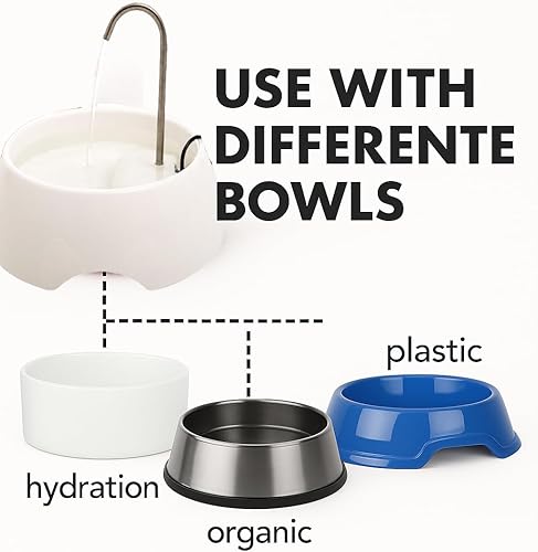 Miniatura 3 de Aqua MINI - Fuente de agua portátil para mascotas, cuenco automático para gatos y perros, grifo de acero inoxidable, filtros reemplazables, fácil