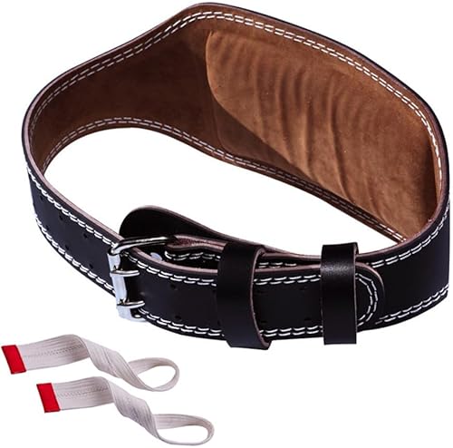 Luwint Cinturón de levantamiento de pesas, cinturón de piel sintética de 5.9 pulgadas de ancho con soporte de espalda baja, cinturón de culturismo