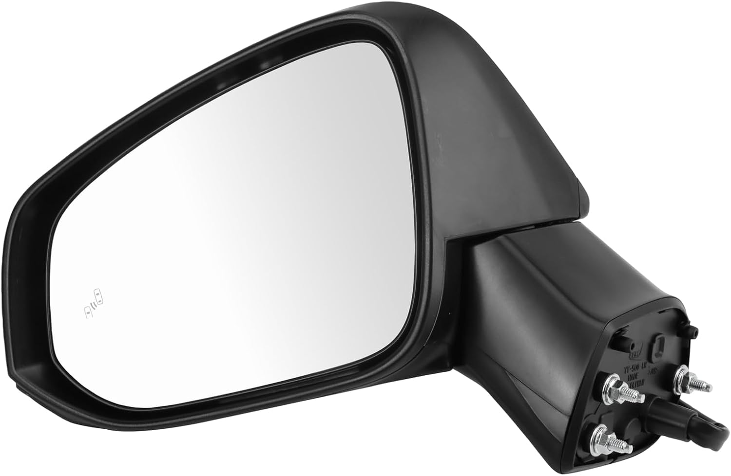 TRQ Driver Side Power Heated Mirror Smooth Black Paint to Match Manual Folding Compatible with 2019-2024 Toyota RAV4 2021-2024 RAV4 Prime TO1320384 TO1320388