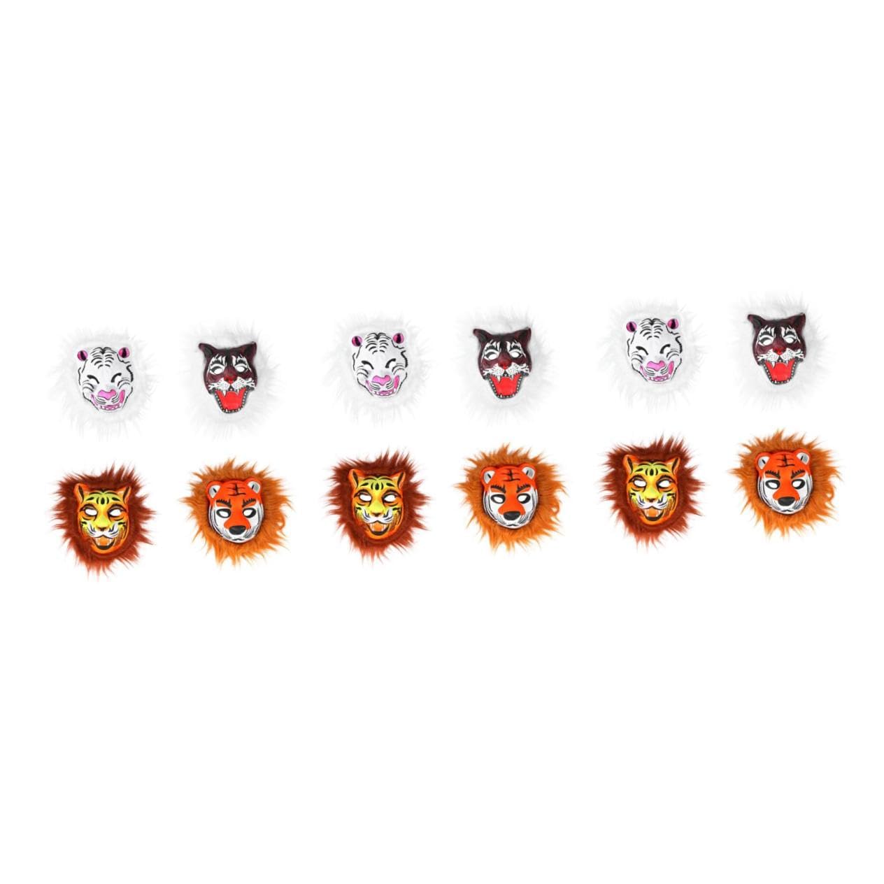 ibasenice 12pezzi Maschere Tiger Plush Per Adulti e Ragazzo Ragazza Accessori Per Costume Unisex Per Halloween e Feste Stile Casual