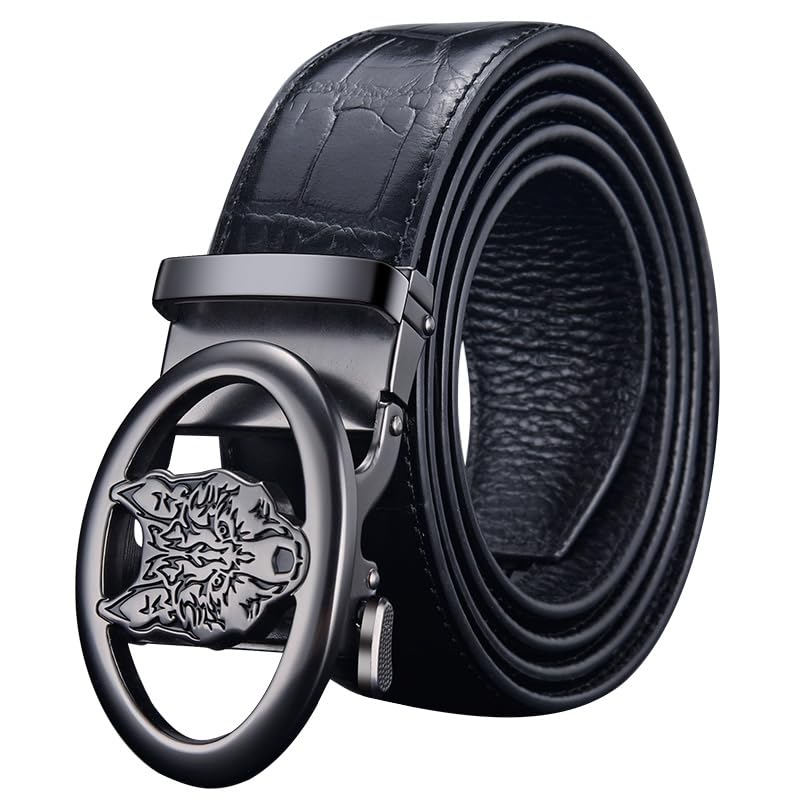 Mens Belts Leather Ratchet Belt Black Belt Men Dress Slide Adjustable Click Belts for Men