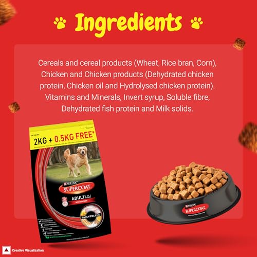 PURINA-SUPERCOAT-Adult-Dry-Dog-Food-1-Years-2kg-05-kg-Free-Bag-with-Chicken-Smart-Blend-Precise-Nutrition-for-Whole-Body-Health-No-Artificial-Colours-Flavours-Weight-May-Vary-Upwards
