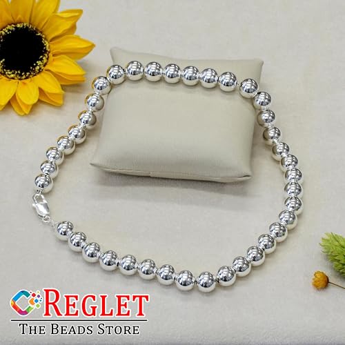 Image of 650 Pcs Silver Pearl Beads for Jewellery Making Kit | Bead Bracelet Making for Women Girls Kids | Crystal Beads for Craft | Pearls for Craft | 8mm | 200g