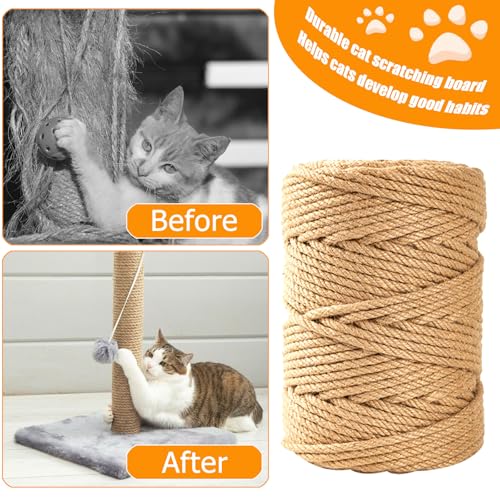 Natürliches Sisal Seil, 30M Sisalseil für Kratzbaum, Kratzbaum Seil für Katzen, Katzenspielzeug, Katzenseilzubehör, Sisal, Seil Kratzbaum, DIY, Gartendekoration