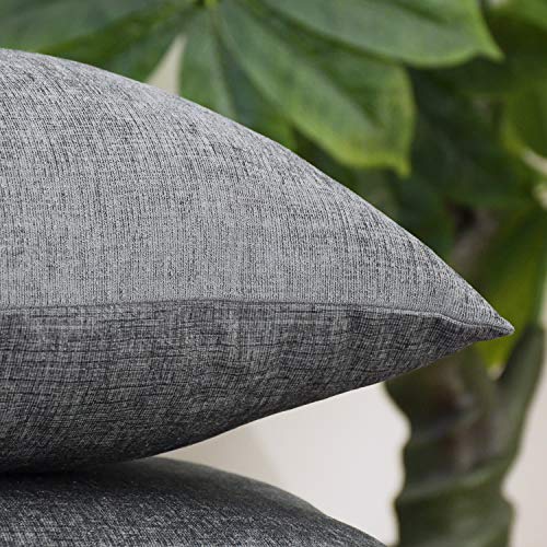 Calitime Pack Of 2 Cozy Standard Pillow Shams Cases For Bed Bedding Decoration Solid Dyed Soft Chenille 20 X 26 Inches Medium Grey #TOP5