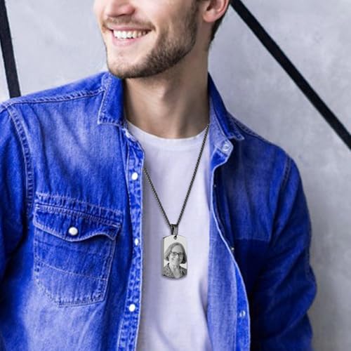 Personalized Urn Necklaces for Ashes Stainless Steel Dog Tag Ashes Necklace Custom Engraving Photo for Men Women Boy Girl Memorial Keepsake cremation Jewelry2