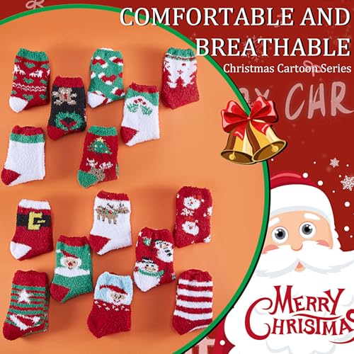 Image of Ramede 150 Pairs Christmas Fuzzy Socks Bulk Fluffy Xmas Slipper Socks for Women Colorful Warm Xmas New Year Winter Gifts (Novelty Style)
