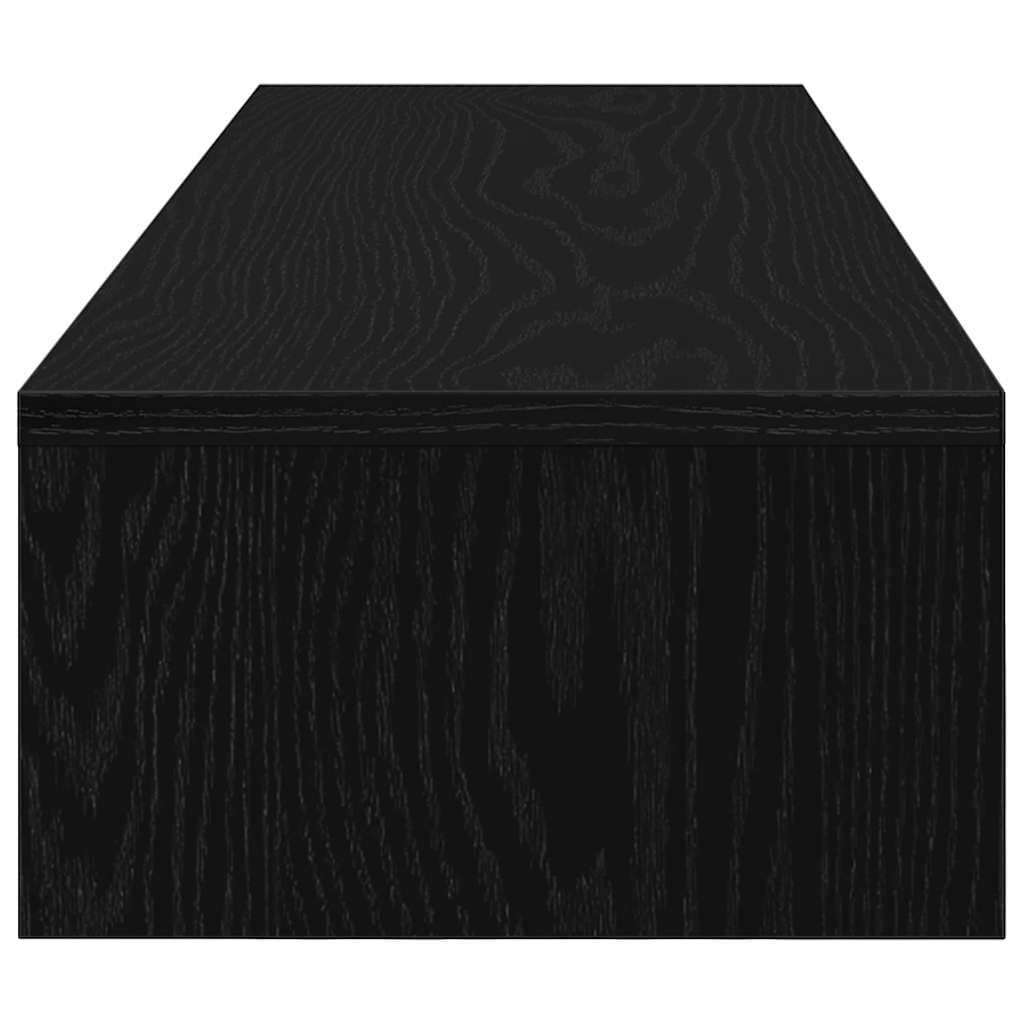 Gecheer Supporto per Monitor Doppio con Cassetti, 100 x 27 x 15 cm, in Legno Tecnico, Rovere Nero, per Scrivania Ufficio e Home Office