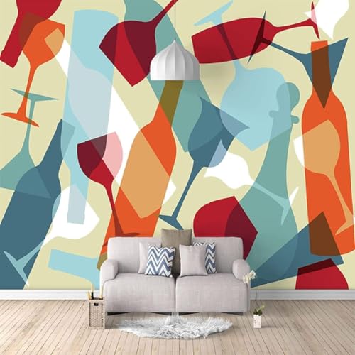 Tzxztt Arte Creativo Geométrico Multicolor Abstracto Moderno Papel Pintado 3D Seda Texturizada Primera Calidad Neutros Material Ideal Para SalóN Dormitorio-300cm×210cm