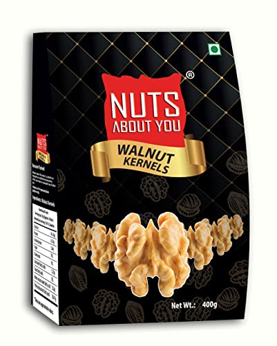 Image of Nuts About You WALNUT Kernels, 400 g | Jumbo Size | Light Halves | Vacuum Packed | Akhrot giri | Premium