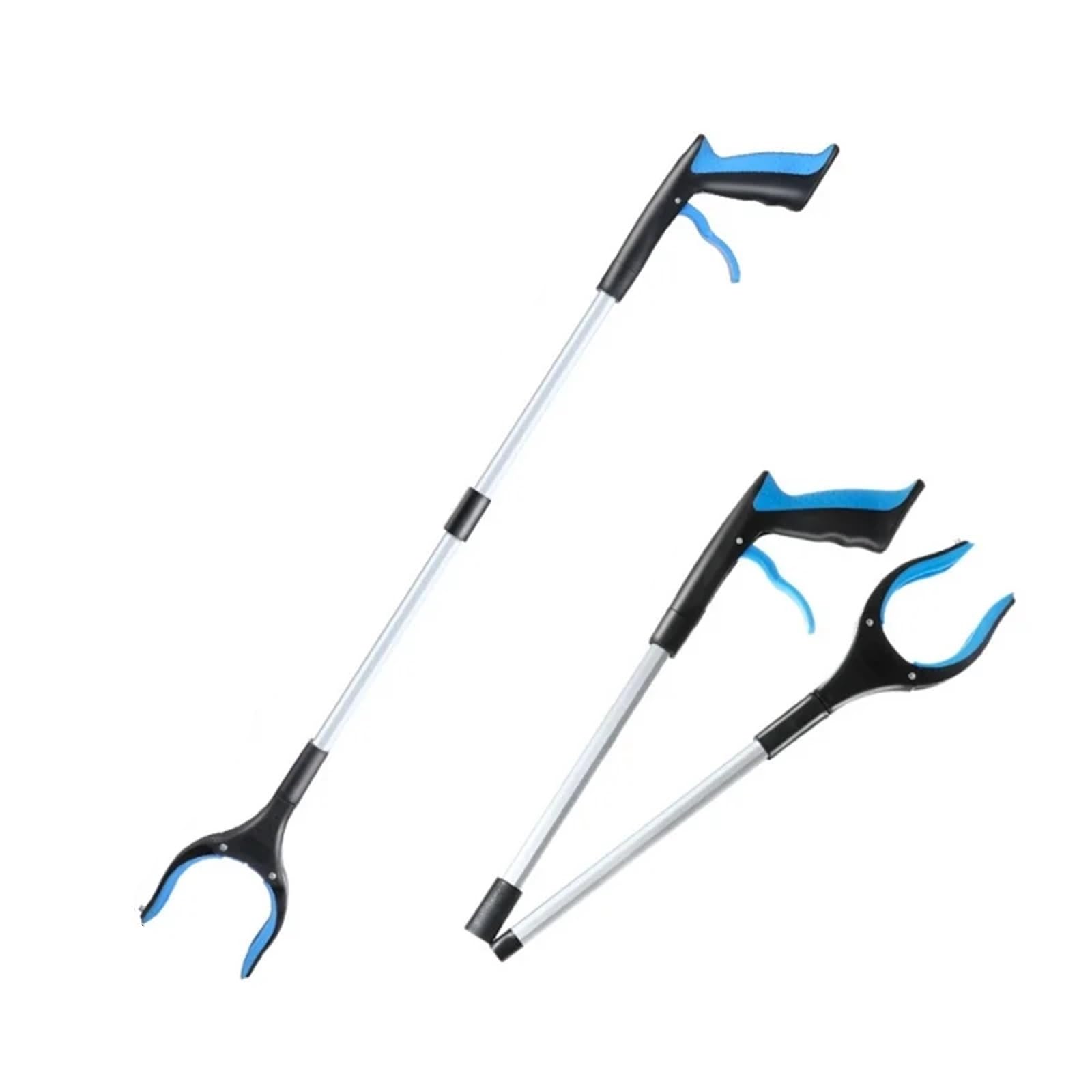 2 stücke Faltbare Greifer Extender Hand Werkzeuge Tragbare Müll Grabber Pick Up Haushalt Reinigung Hygiene Zange Für Zum Müllsammeln(Blue(82cm))