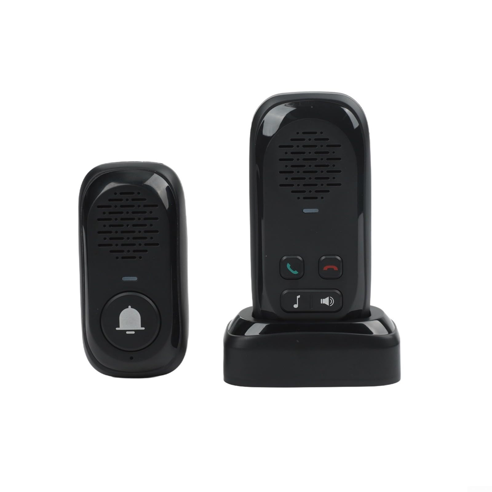 Interphone sans fil 300 m longue portée système audio bidirectionnel étanche unité extérieure pour la sécurité à domicile des personnes âgées matériau ABS (noir)