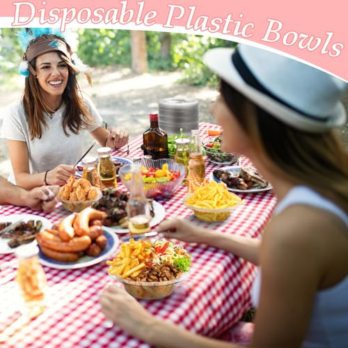 Image of Lallisa 100 Pcs 12oz Clear Disposable Plastic Bowls Party