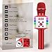 BONAOK Wireless Bluetooth Karaoke Microphone with controllable LED Lights, 4 in 1 Portable Karaoke Machine Mic Speaker for All Smartphones, Birthday Holiday Party Gifts for Kids & Adults(Q36 Red)