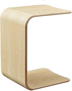 U-Shaped Side Table, Natural Edge End Table, Wood Side Table, Solid Wood End Table for Couch, C Shaped Mini Sofa Side Table for Small Narrow Spaces, Sofa Laptop Side Table, 3 ColorsAsh Wood