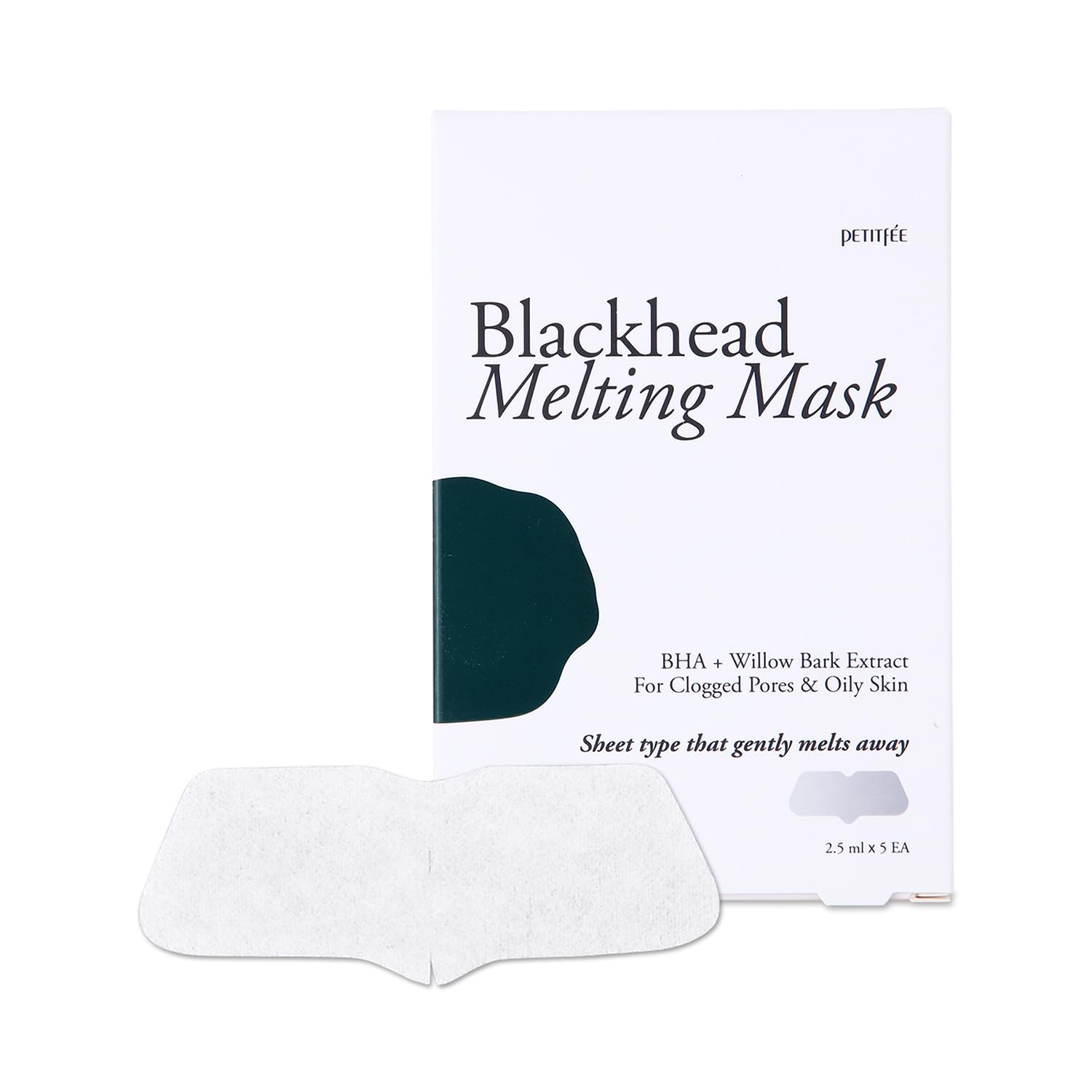 Blackhead Melting Mask, 5 Patches, 2.5 ml Each, Petitfee