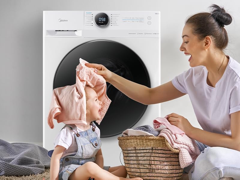 Midea MF200W80WB-14AS Waschmaschine / 8KG / nur 48 cm tief/Energieeffizienzklasse A/Steam Care/Nachlegefunktion / 1400 U/min/Turbo Wash/APP-Steuerung, AquaStop – Bild 5