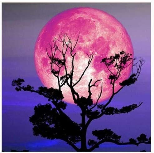 YUBAIBA 5D DIY Diamant-Gemälde, Mond-Baum-Serie, DIY Zeichnung...