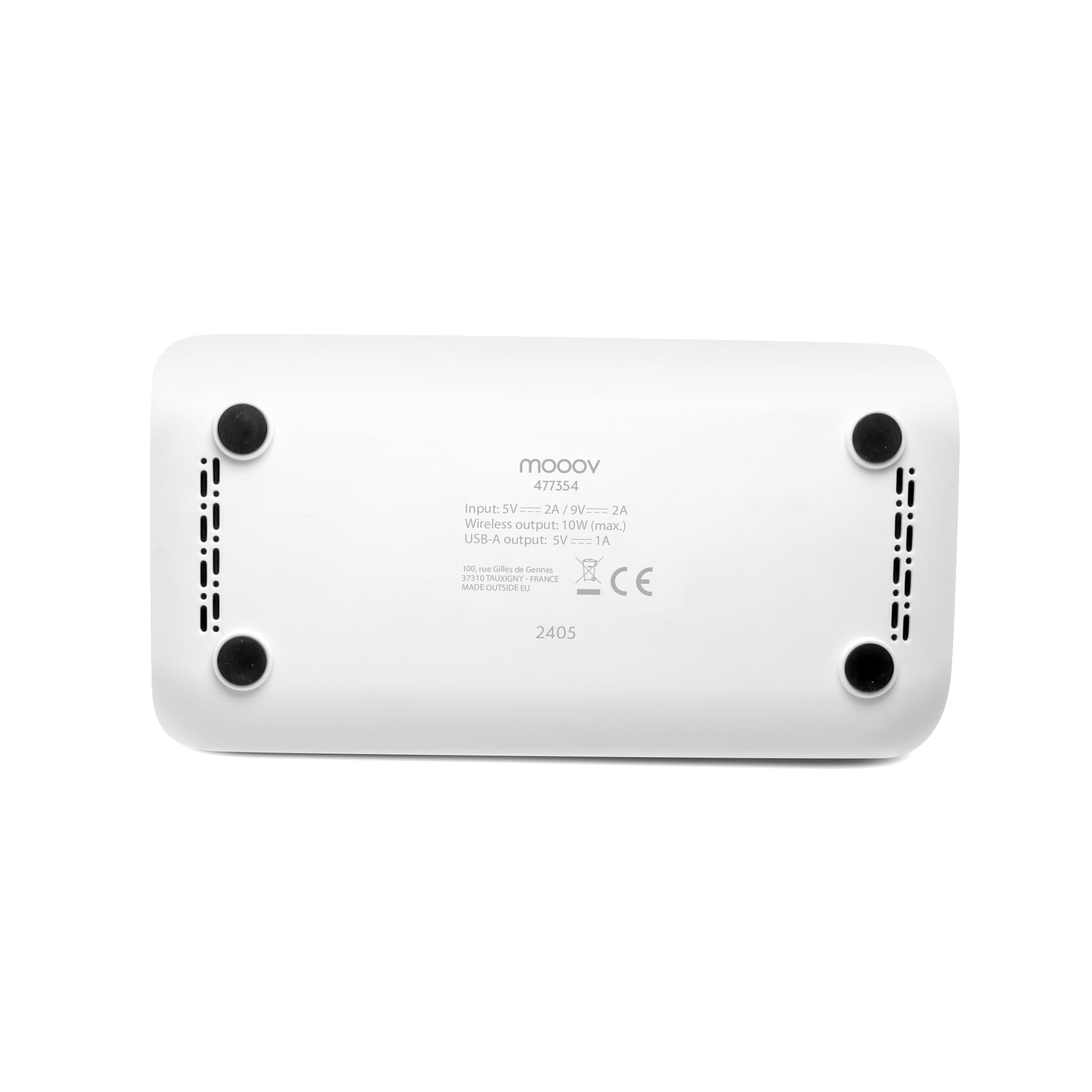 MOOOV Digitale Weerklok Met Spiegel En Draadloos Laadstation 10W - Zwart Met Dubbel Alarm