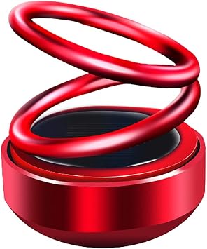Car Double Ring Air Freshener Solar Energy Rotating Car Aromatherapy Diffuser Interior Decoration Accessories Diffuser Red