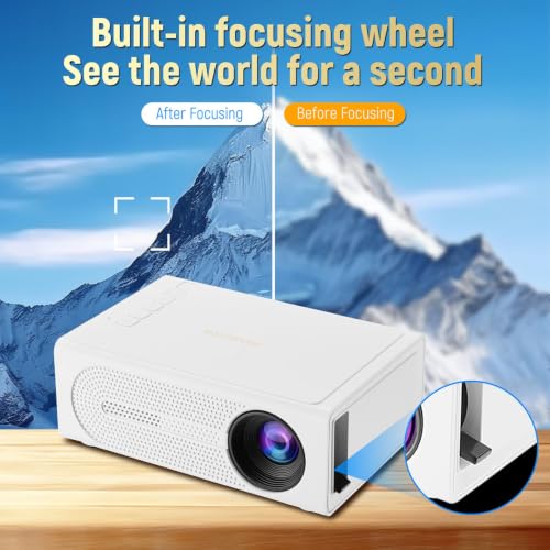 1080p HD Movie Projector Video Projectors with Remote Control | Portable Mini Projector for Outdoor Use Room Projector for Bedroom Smart Projectors Can Connect to HDMI/USB/Audio Interface - image 5
