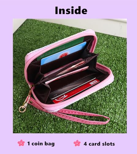 Image of AACKS Little Girls Coin Purse Kids Small Wallet for Teens Women Mini Coin Pouches with Strap Cute Cartoon Card Holder Cat Kitty Panda Unicorn