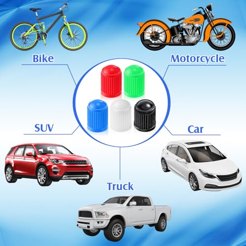 Image of Outus 20 Pack Tyre Valve Dust Caps for Car, Motorbike, Trucks, Bike, Bicycle (Multi Color)
