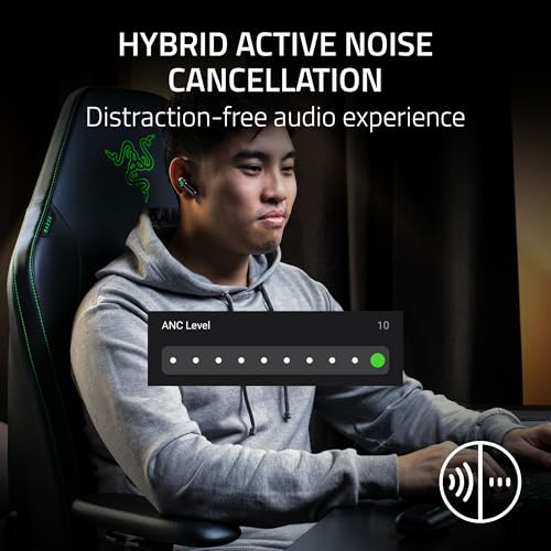 Image of Razer Hammerhead V3 HyperSpeed Wireless Multi-Platform ANC Gaming Earbuds - 2.4GHz & Bluetooth 6.0, Up to 40 Hr Battery, THX Spatial Audio, for Smartphones, PC, Laptop, Tablet, PS5, Steam Deck - Black