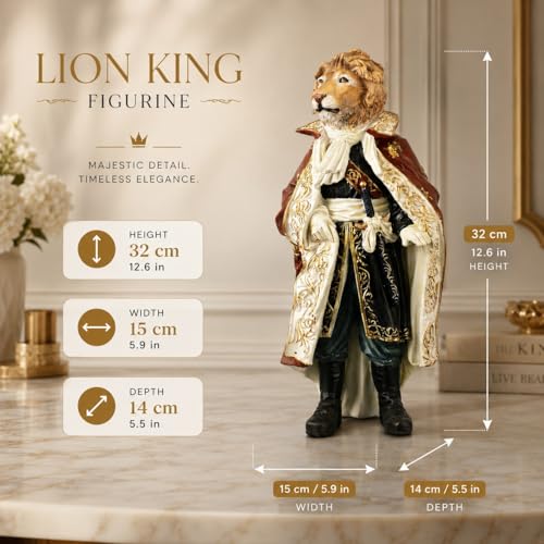 Image of ARMONIA Premium Lion Nobleman Decorative Figurine, European Designer Sculpture, Craftsmanship | Showpiece Figurine Idol for Home Decor Gift,New Year Gift,Decoration & Housewarming
