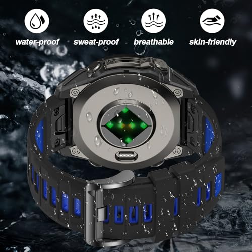 Image of 26mm Watchbands Compatible With Garmin Fenix 8 Pro /Quatix 8 51mm /Fenix 7X Pro /7X /6X Pro /6X /5X Plus /5X /3 HR,Silicone Quick-Fit Strap for tactix 8 51mm /7 pro /Enduro 3 2 /Descent Mk3i-51mm /Mk2i