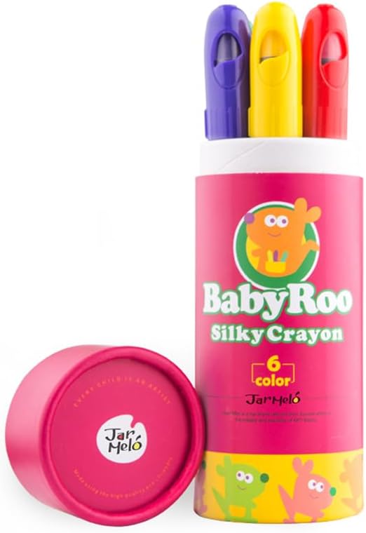 Jar Melo Washable Crayons -6 Colors; Non Toxic; 3 In 1 Effect (Crayon- Pastel- Watercolor); Slick; Twistables Gel Crayons; Barrel Crayons; Art Tools; Silky Crayons; Jumbo
