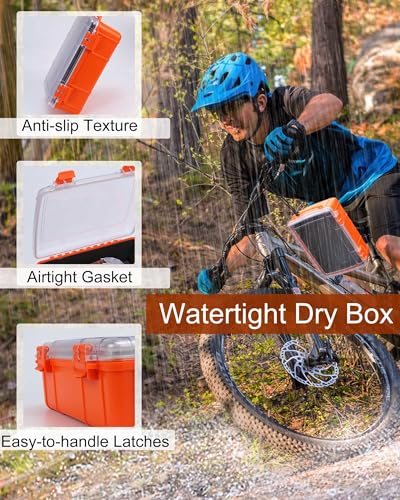 Caja seca impermeable para bote, contenedor flotante para kayak y navegación - Estuche de almacenamiento impermeable a prueba de aplastamiento para teléfonos con cuerda y bisagras de acero miniatura 4