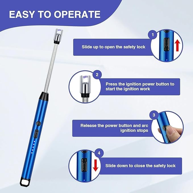 Image of SHAKTISM Rechargeable USB Electric Kitchen Lighter, Windproof, Aluminium Alloy - USB Electric Rechargeable Kitchen Lighter