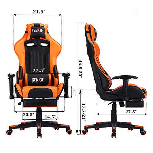 Silla-de-juego-de-PC-de-gran-tamano-Ergomonic-Racing-Chair-con-reposapies-retractil-cuero-de-la-PU-de-Ejecutivo-Reposacabezas-de-cuero-Masajeador-lumbar-Silla-ergonomica-giratoria-para-PC