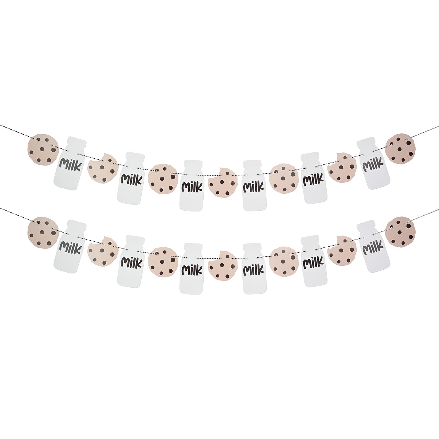 Milk and Cookies Birthday Party Garland Cookie Monster Party Supplies Chocolate Chip Cookie Milk Birthday Banner for Birthday Party Baby Shower Cookie