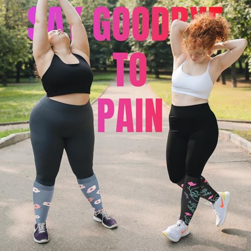 Image of bropite 3 /4 Pairs Plus Size Compression Socks for Women & Men 20-30 mmhg-Extra Wide Calf Support Socks for Medical,Running