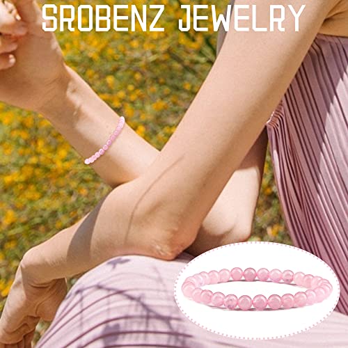 12 PCS 6mm Semi-Precious Gemstone Beaded Bracelets Natural Crystal Bracelets for Women Men, Round Gemstones Stretch Bracelet, Yoga Bracelets Jewelry Gifts4