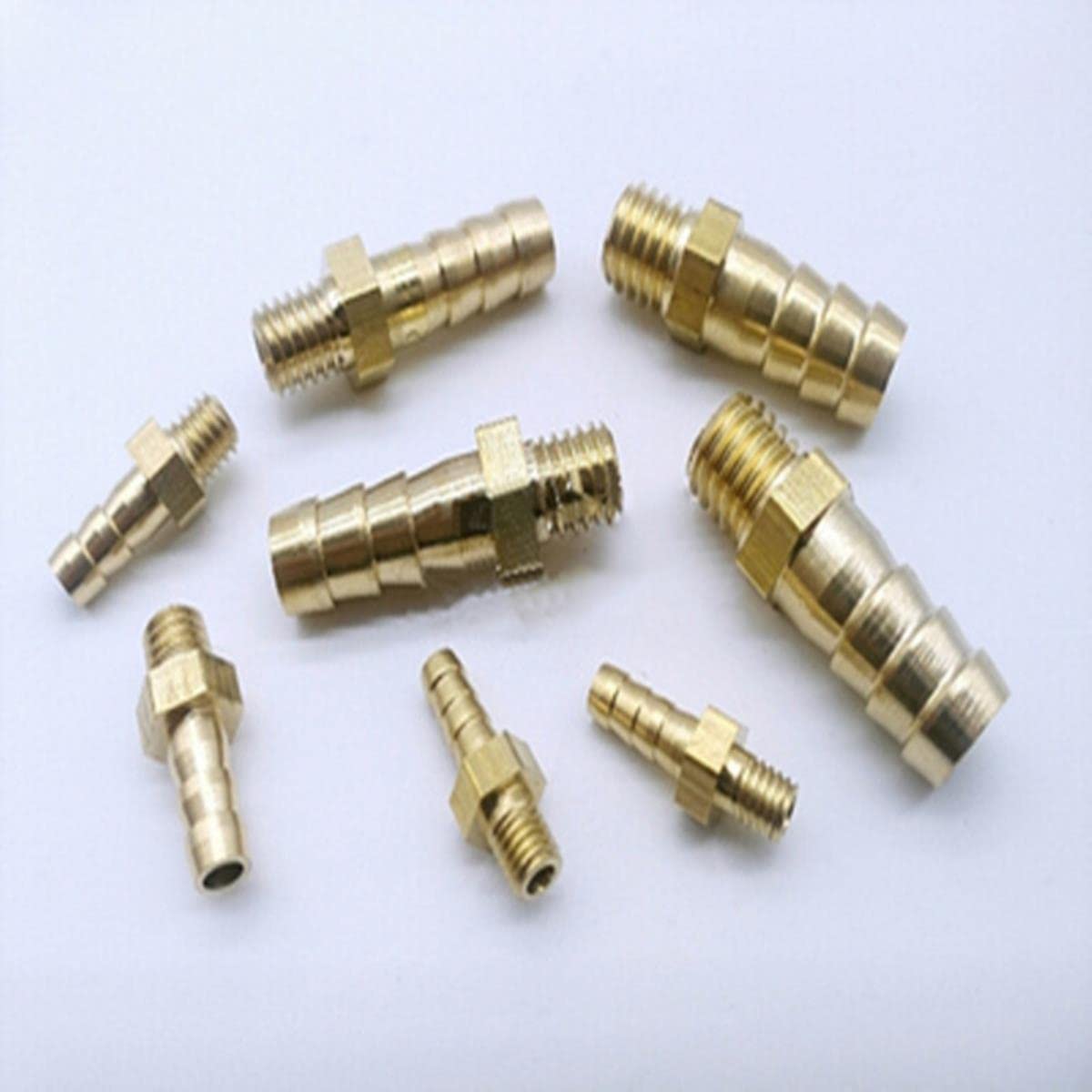 Produktbild von 5 Stück Messing-Rohrverschraubungen – Metrische Stecker M4-M8 Auf Schlauchtülle 3-8 Mm, Kupplungsadapter, Messing