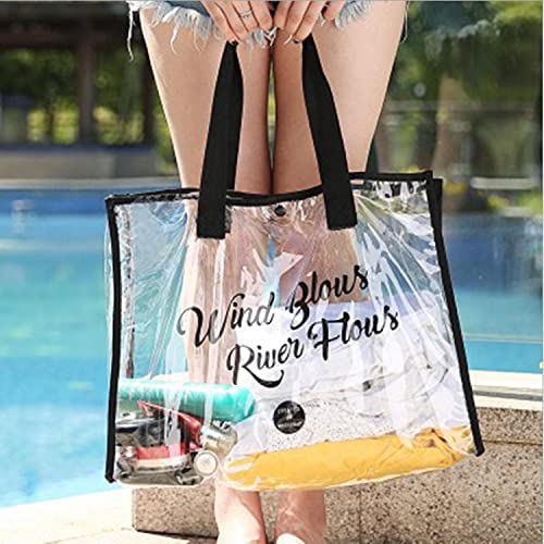 Amazon | ビニール トートバッグ PVC ビーチバッグ 手提げ 水泳バッグ 