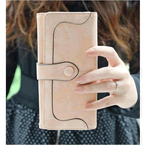 Fashionable Women's Long Wallet Fashion Phone Bag PU Leather Multi Card Carrying Bag(Black)4