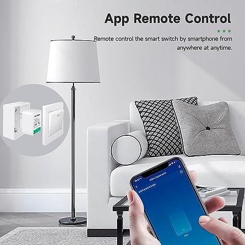 Smartphone displaying the Tuya Smart Life app controlling a lamp