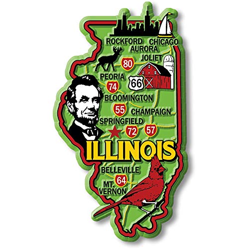 Imán decorativo Illinois colorido clásico