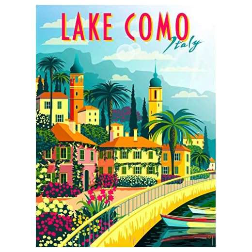 A SLICE IN TIME Lake Como Italy Lombardy Retro Travel Home Collectible Wall Decor Advertisement Art Poster Print. 10 x 13.5 inches